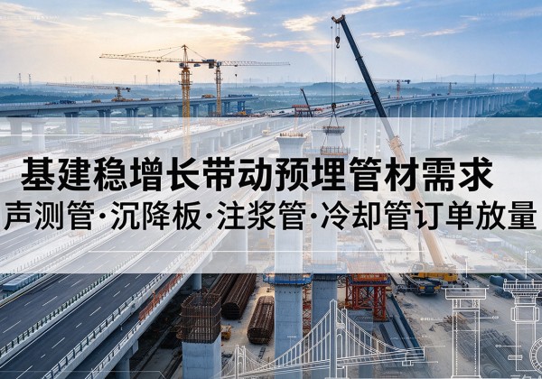 安顺基建稳增长带动预埋监测管材需求，声测管、沉降板、注浆管订单持续放量